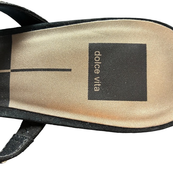 Dolce Vita Kanika Mid Crystal Studded Pointed Toe Black Heels 9.5 - Picture 4 of 11